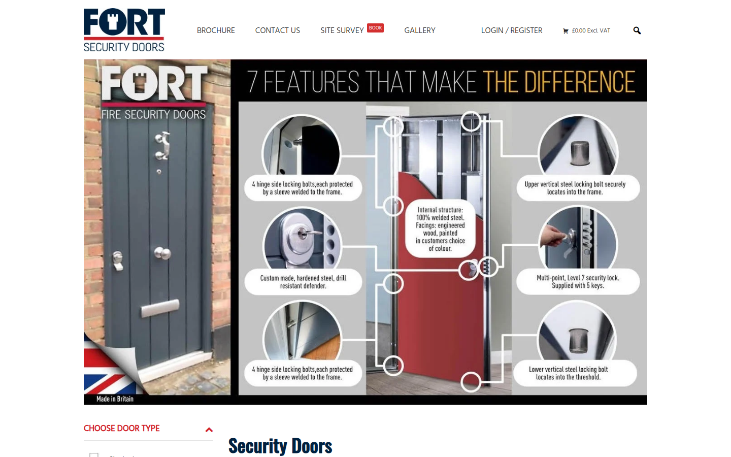 FS Doors website on desktop