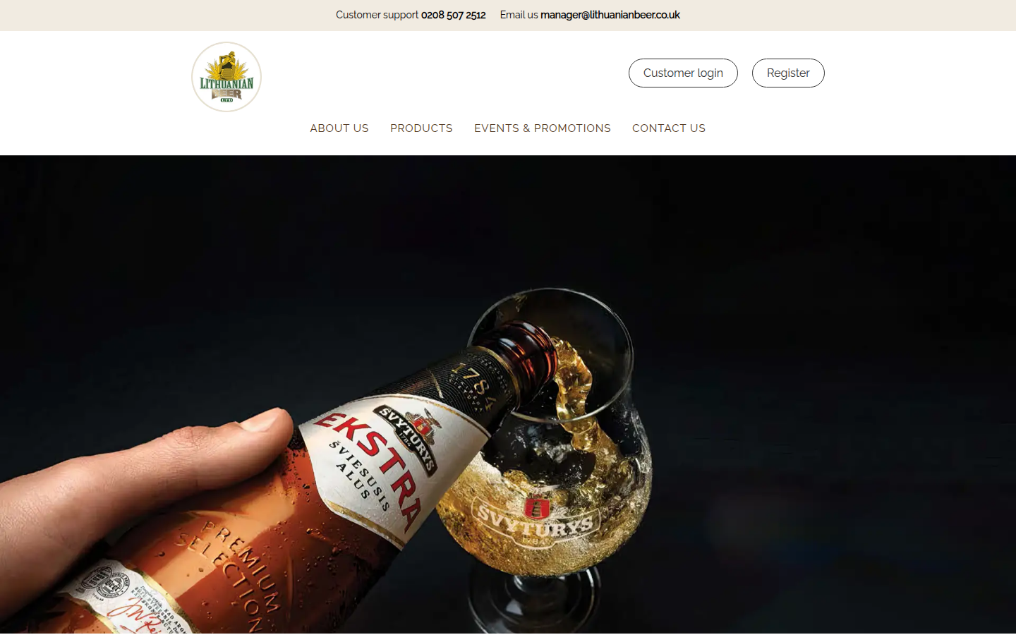 Lithuanian Beer website on desktop