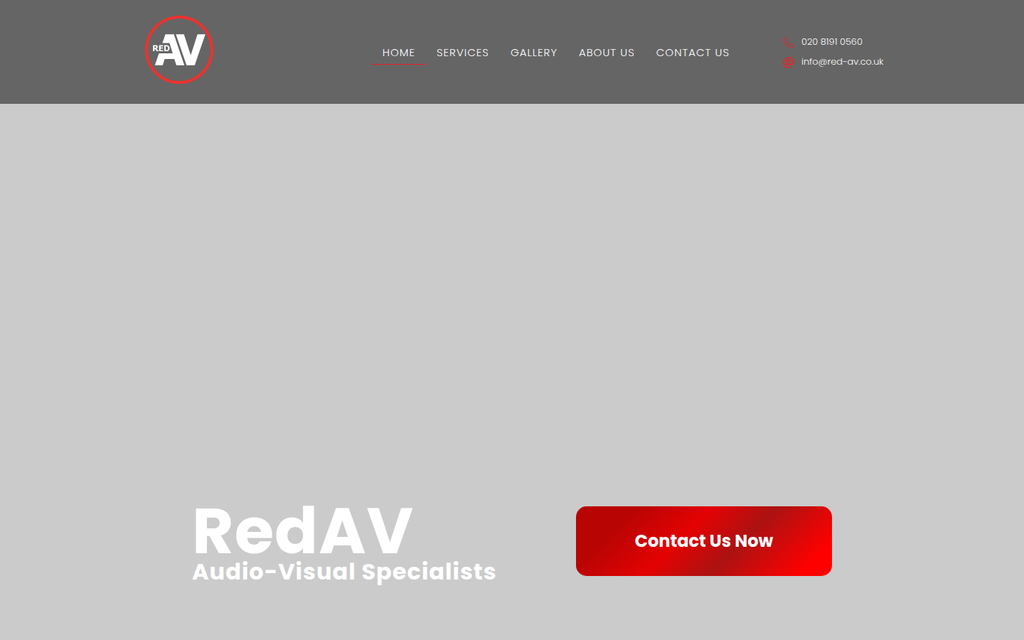 Red AV website on desktop